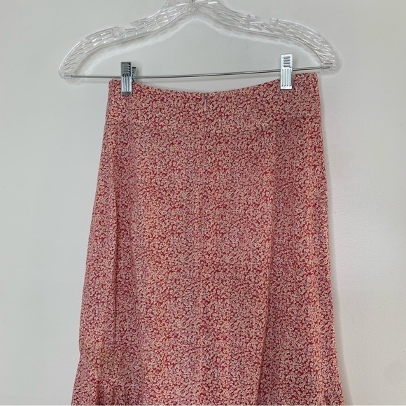 Petersyn pink floral ruffle front maxi skirt - Picture 6 of 13